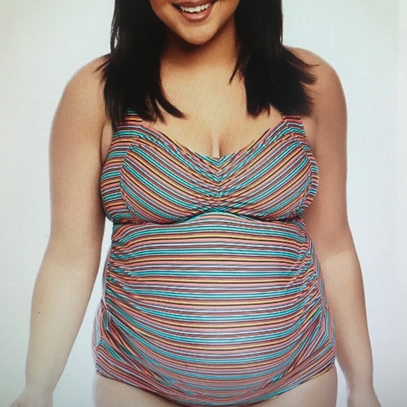 Motherhood maternity beach bump tankini NWT 1X  3X - Picture 1 of 2